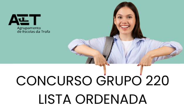LISTA ORDENADA – Docente do Grupo de Recrutamento 220