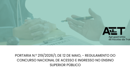 Portaria n.º 219/2026/1, de 12 de maio – Regulamento do Concurso Nacional de Acesso e Ingresso no Ensino Superior Público