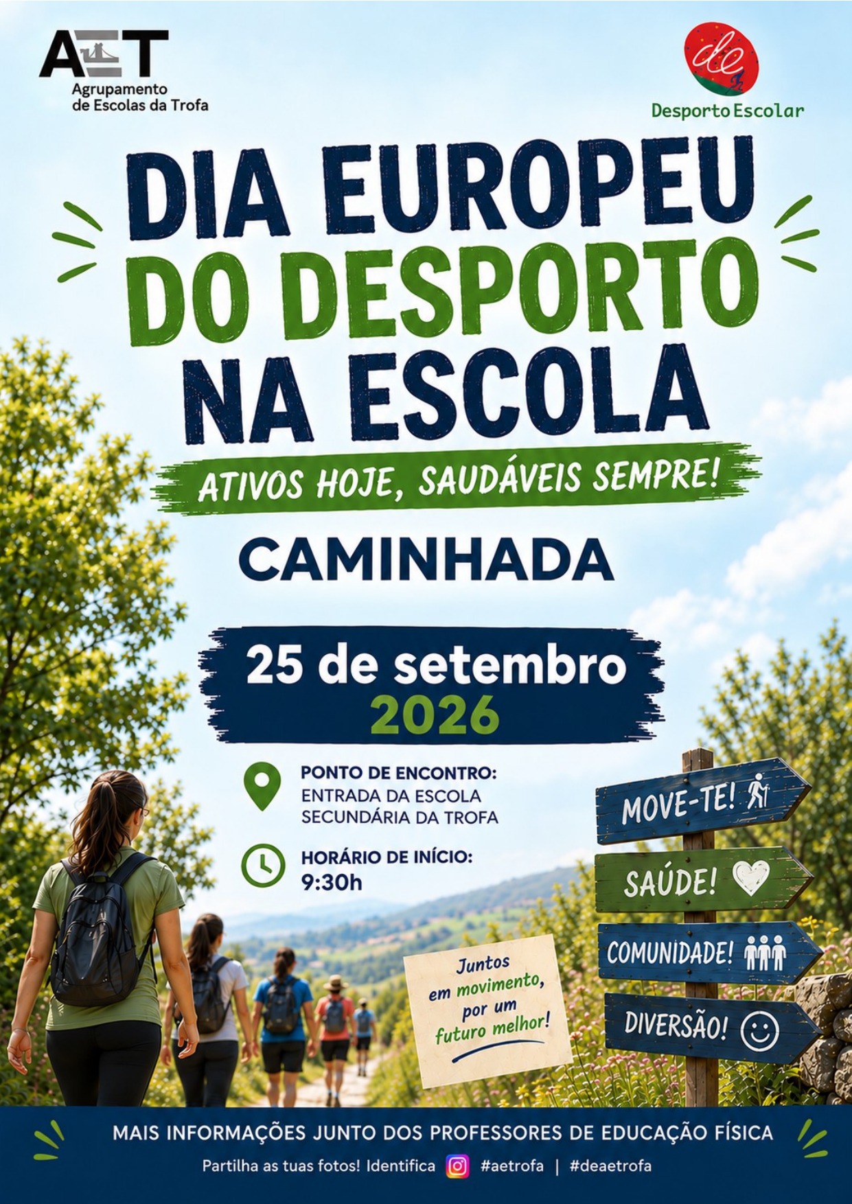 Dia Europeu do Desporto na Escola - Caminhada - 25 de setembro de 2026