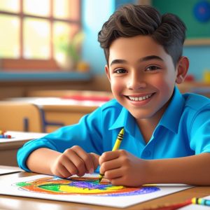 um aluno ou aluna do ensino primário (2)
